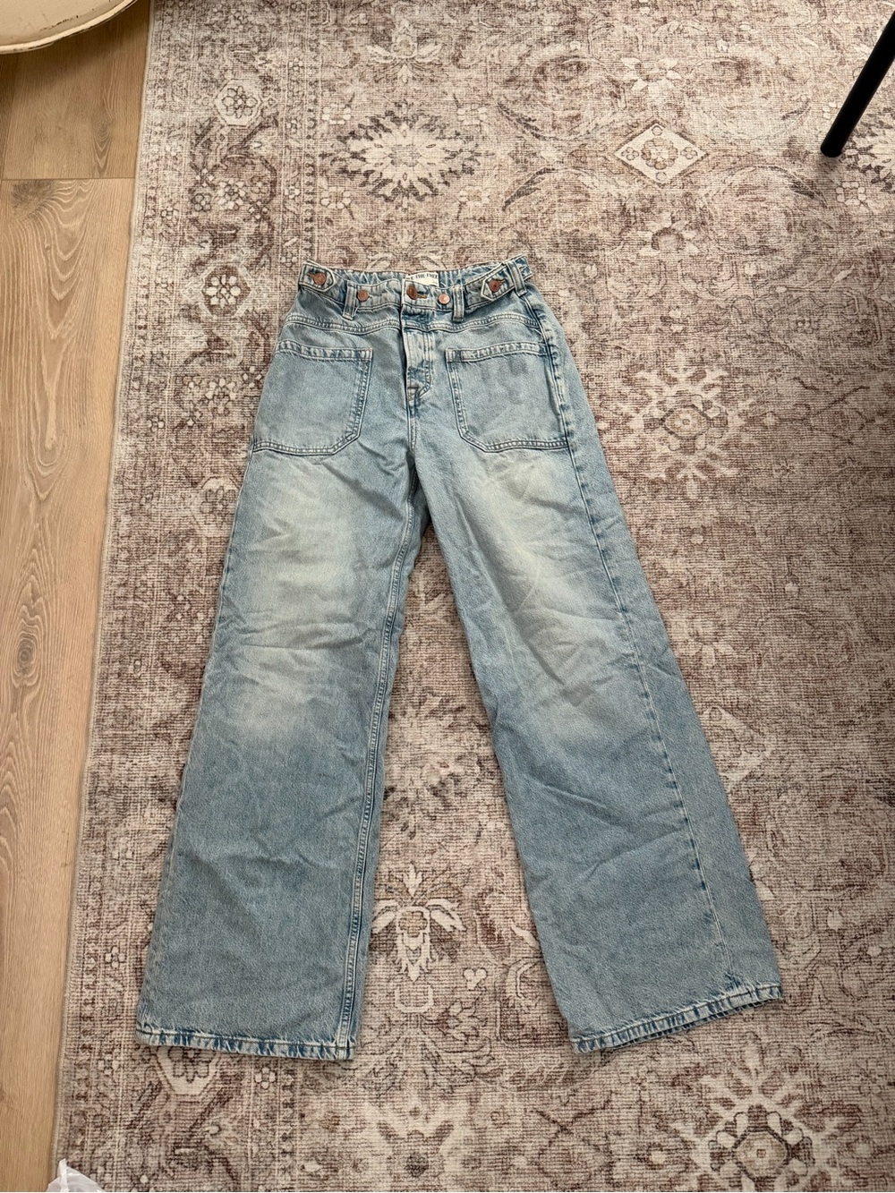 Free People Light Blue Wide-Leg High-Rise Jeans